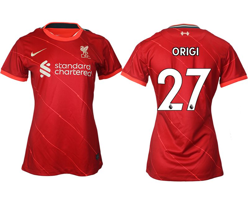 Women 2021-2022 Club Liverpool home aaa version red #27 Soccer Jerseys->women soccer jersey->Women Jersey